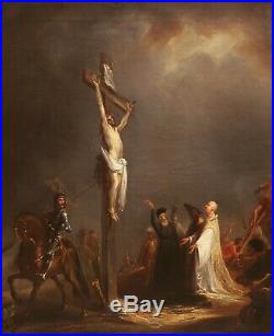 Étienne RAFFORT tableau religieux romantique Crucifixion Passion Christ Calvaire
