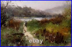 Eugène Galien-laloue 1854-1941. Lumineux Barbizon. Paysage Animé Près D'un Étang Eugène Galien-laloue 1854-1941. Lumineux Barbizon. Paysage Animé Près D'un Étang