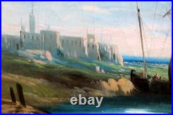 Eugène Lepoittevin (1806-1870) Port de Normandie Huile sur toile
