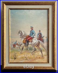 Eugène Pechaubes (1890-1967) 1930 Cavalerie Française Impressionniste Eugène Pechaubes (1890-1967) 1930 Cavalerie Française Impressionniste