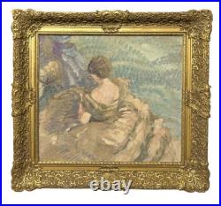 Female Portret Original Antique Oil painting 1900's Beauty Girl, Impressionism Female Portret Original Antique Oil painting 1900's Beauty Girl, Impressionism