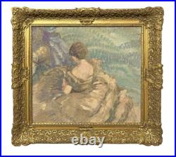 Female Portret Original Antique Oil painting 1900's Beauty Girl, Impressionism Female Portret Original Antique Oil painting 1900's Beauty Girl, Impressionism