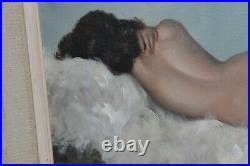 Femme nue allongée huile sur toile Jules Lempereur