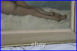 Femme nue allongée huile sur toile Jules Lempereur