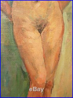 Femme nue grande peinture signée Maurice MINSART (1894-1976) datée 1955