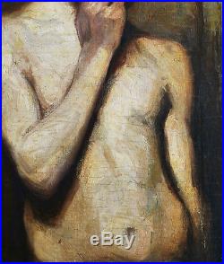 Fernand CORMON tableau huile académie portrait jeune garçon adolescent torse nu