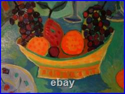 France Wagner née en 1943, huile sur toile signée, composition aux fruits 1978