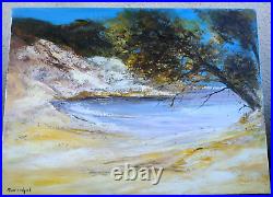 Francis MARECHAL (1952) Huile sur toile intitulée La plage