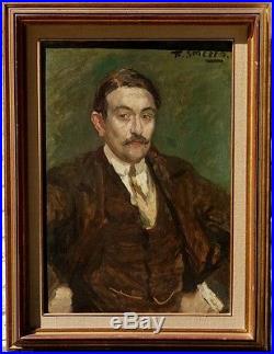 Frans Smeers, 1910, Bénézit, Cote Enorme! AutoPortrait de l'Artiste! Rarrissime