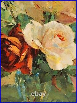 GEORGES DANSET. Bouquet de Fleurs Peinture huile sur toile