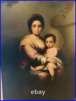 GRAND FORMAT SUPERBE HUILE SUR TOILE La mère et l'enfant datant du XVIIIe