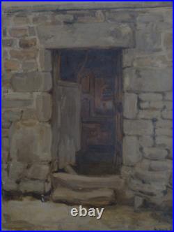 G. David-Nillet 1861/1932 Entrée de Vieille Maison en Bretagne Hst 41 x 33 cm