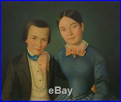 G Reiske Portrait de famille Huile sur toile XIXème siècle Ecole Française