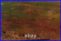 Gaston CORBIER tableau paysage CHARENTES SAINTONGE huile toile crépuscule soir