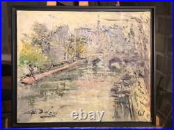 Georges Berger (1908-1976) Huile sur toile Encadrée Signée 61 La seine à Paris