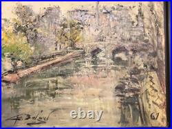 Georges Berger (1908-1976) Huile sur toile Encadrée Signée 61 La seine à Paris
