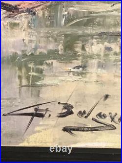 Georges Berger (1908-1976) Huile sur toile Encadrée Signée 61 La seine à Paris