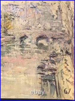 Georges Berger (1908-1976) Huile sur toile Encadrée Signée 61 La seine à Paris