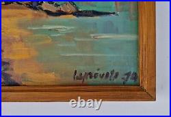 Georges LEPREVOTS 1974 Huile sur toile paysage marin signé 12P