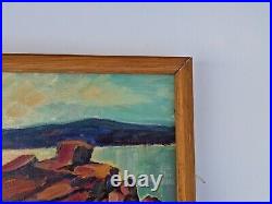 Georges LEPREVOTS 1974 Huile sur toile paysage marin signé 12P