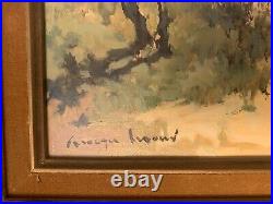 Georges LEROUX, paysage de Provence, huile sur toile signée