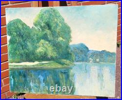 Georges Ledogard. Le Loing à Morey, le matin. Peinture huile sur toile signé