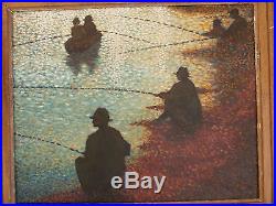 Georges SEURAT HUILE sur TOILE pointillisme PECHEURS impressionnisme