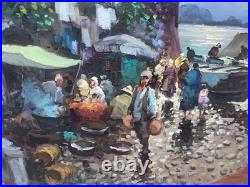 Giovanni Guidotti Italien Paysage Marin Animé Peinture Huile Sur Toile Signée Giovanni Guidotti Italien Paysage Marin Animé Peinture Huile Sur Toile Signée