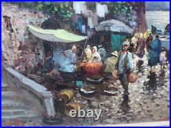 Giovanni Guidotti Italien Paysage Marin Animé Peinture Huile Sur Toile Signée Giovanni Guidotti Italien Paysage Marin Animé Peinture Huile Sur Toile Signée