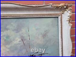 Giovanni Guidotti Italien Paysage Marin Animé Peinture Huile Sur Toile Signée Giovanni Guidotti Italien Paysage Marin Animé Peinture Huile Sur Toile Signée