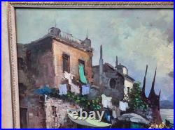 Giovanni Guidotti Italien Paysage Marin Animé Peinture Huile Sur Toile Signée Giovanni Guidotti Italien Paysage Marin Animé Peinture Huile Sur Toile Signée