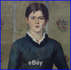 Giovanni Ottolini Portrait de femme Huile sur toile finn XIXème siècle