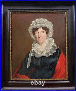 Grand Portrait de Femme Ecole Flamande du XIXème siècle Huile sur Toile