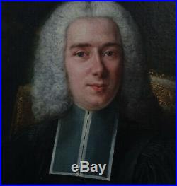 Grand Portrait de Magistrat avocat Ecole française du XVIIIème Huile sur toile