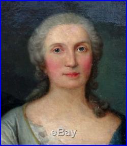 Grand Portrait de femme Epoque Louis XIV Ecole Française Huile sur toile