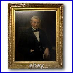 Grand Portrait homme XIX huile sur toile h 124cm l 105cm