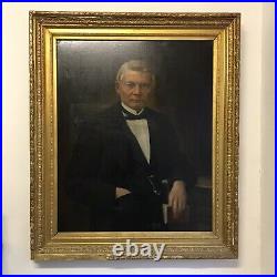 Grand Portrait homme XIX huile sur toile h 124cm l 105cm