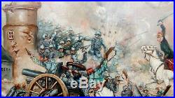 Grand Tableau / Bataille 1ère Guerre Mondiale Régiments Français & Allemands