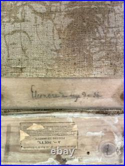 Grand Tableau Huile Sur Toile Portrait D' Éléonore Herlin Femme Du Capitaine Grand Tableau Huile Sur Toile Portrait D' Éléonore Herlin Femme Du Capitaine