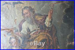 Grand tableau ancien Scéne religieuse Anonyme XVIIème