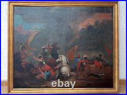 Grand tableau ancien Scène de bataille / France, XIX em siecle