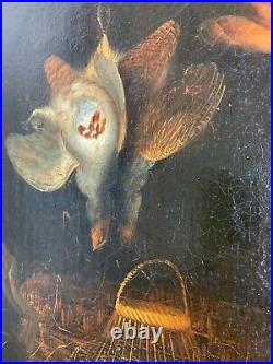 Grande Huile sur toile nature morte au lièvre de Benjamin BLAKE (1770-1830)