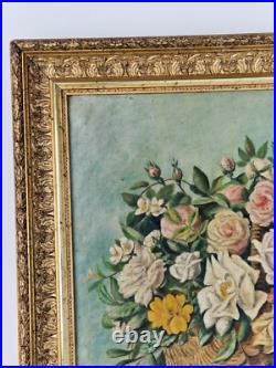 Grande huile sur toile 1898 nature morte 15F bouquets de fleurs XIX Grande huile sur toile 1898 nature morte 15F bouquets de fleurs XIX