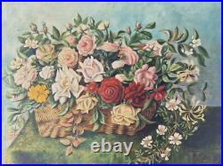 Grande huile sur toile 1898 nature morte 15F bouquets de fleurs XIX Grande huile sur toile 1898 nature morte 15F bouquets de fleurs XIX