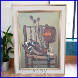 Grande nature morte huile sur toile signée Bertha Lombet Vintage Still Life Grande nature morte huile sur toile signée Bertha Lombet Vintage Still Life