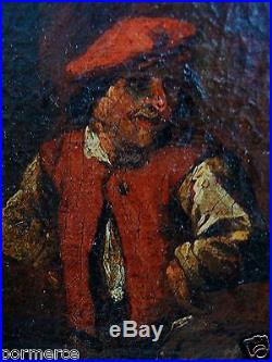 Grande peinture Ecole flamande gout TENIERS 18e siècle scène kermesse Estaminet