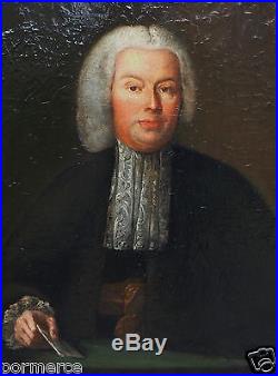 Grande peinture portrait Homme de loi magistrat école française XVIIIe siècle