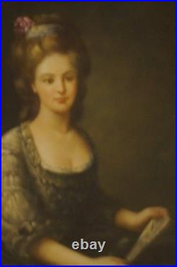 Grande tableau peinture huile sur toile 84x74cm, avec cadre doré, d un chateau