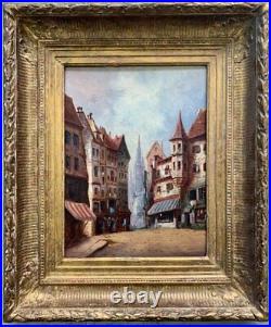 Guernier antique tableau huile sur toile paysage Saint Malo