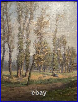 HST Charles Busson paysage château de Lavardin peinture tableau XIXème